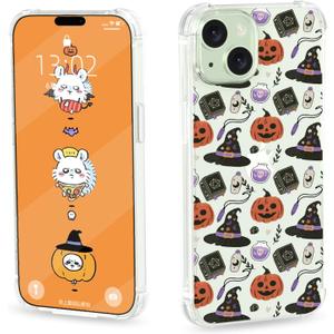 YESPURE for iPhone 15 Halloween Case Clear Soft Phone Case for iPhone 15 Hallowee Designed Cute Pumpkin Pattern Cover for Kids Girls Boys Flexible TPU Shockproof Case for iPhone 15