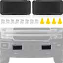 F150 Front Bumper Guard Pad Cover Compatible with Ford F-150 2018 2019 2020, Replace# JL3Z17E810AB, Front Left Driver & Right Passenger Side Inserts End Caps, 2Pcs Black