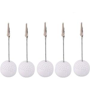 5 x Golf Ball Shaped Table Number Holder Name Place Card Holder Memo Clip Holder Stand Note Holder Pictures Card Paper Menu Clip