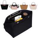 ETTP Purse Organizer Insert for LE PLIAGE Top Handle (Black, Medium)