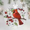 2 x Cardinal Stained Glass Ornament | Christmas Ornament | Christmas Tree Ornaments - Red Bird Decor, Cardinal Memorial Gifts, Xmas Gifts & Holiday Present, Bird Lover Gift