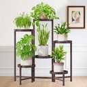 iDavosic.ly Plant Stand Indoor Outdoor, 6 Tier Corner Metal Flower Display Holder Shelf, Easy Assembly Folding Tall Orchid Rack for Patio Balcony Porch Garden Living Room House, Violet Bronze