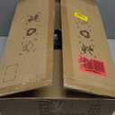 DLLT Caged Ceiling Fan with Light: 20" Farmhouse Fandelier with Lights and Remote & APP - Black Rustic Semi Flush Mount Bladeless Ceiling Fans Enclosed Fan for Bedroon Kitchen Living Dining Room