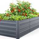 Ohuhu 8x3x1.5FT Metal Raised Garden Bed Outdoor, Reinforced Galvanized Steel Rustproof Planter Box, 100% Non-Toxic, 269 Gal Large Capacity Heavy Duty Raised Beds for Growing Vegetables Flowers Herbs