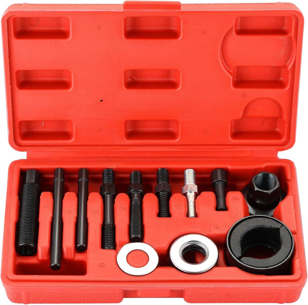12PCS Power Steering Pulley Puller Installer Kit | Vacuum Pump Pulleys Installation Remover for Most Engines, Water Pump, Alternator Pulleys