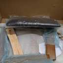 Solid Wood Dining Chair, Mid Century Dining Chair, Upholstered PU Leather Chair with Wide Curved Backrest, Chair for Dining Room, Kitchen, Walnut Finish (1-Pack)