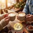 4Pcs Coffee Stencils Latte Art Stencils Reusable for Coffee Lattes Cappuccino Cake Decorating Cookie Stencil for Royal Icing Shop Home Use