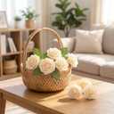 2 x 100 Pcs Artificial Foam Rose Flower Faux Bouquet Wedding Fake Rose Gift for Mother's Day Women DIY Bridal Shower Party Table Birthday Home Spring Decor (Champagne)