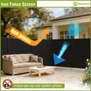 6'x12' Privacy Fence Sets with Iron Poles Outdoor Mesh Shade Net Cover Temporary Fencing Metal Fence with Ground Spikes for Patio Backyard Chicken Graden Pool, Black