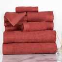 Bedford Home Ribbed Cotton 10 Piece Towel Set - Brick (27"x54"x0.25")