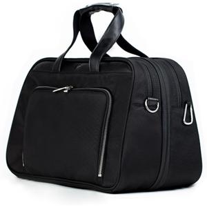 Nomad Lane The Bento Bag Classic Carry-On Luggage Duffel Bag, Durable & Lightweight Suitcase. Personal Item Weekender Overnight Travel Bag for Men & Women, Jet Set Black & Silver