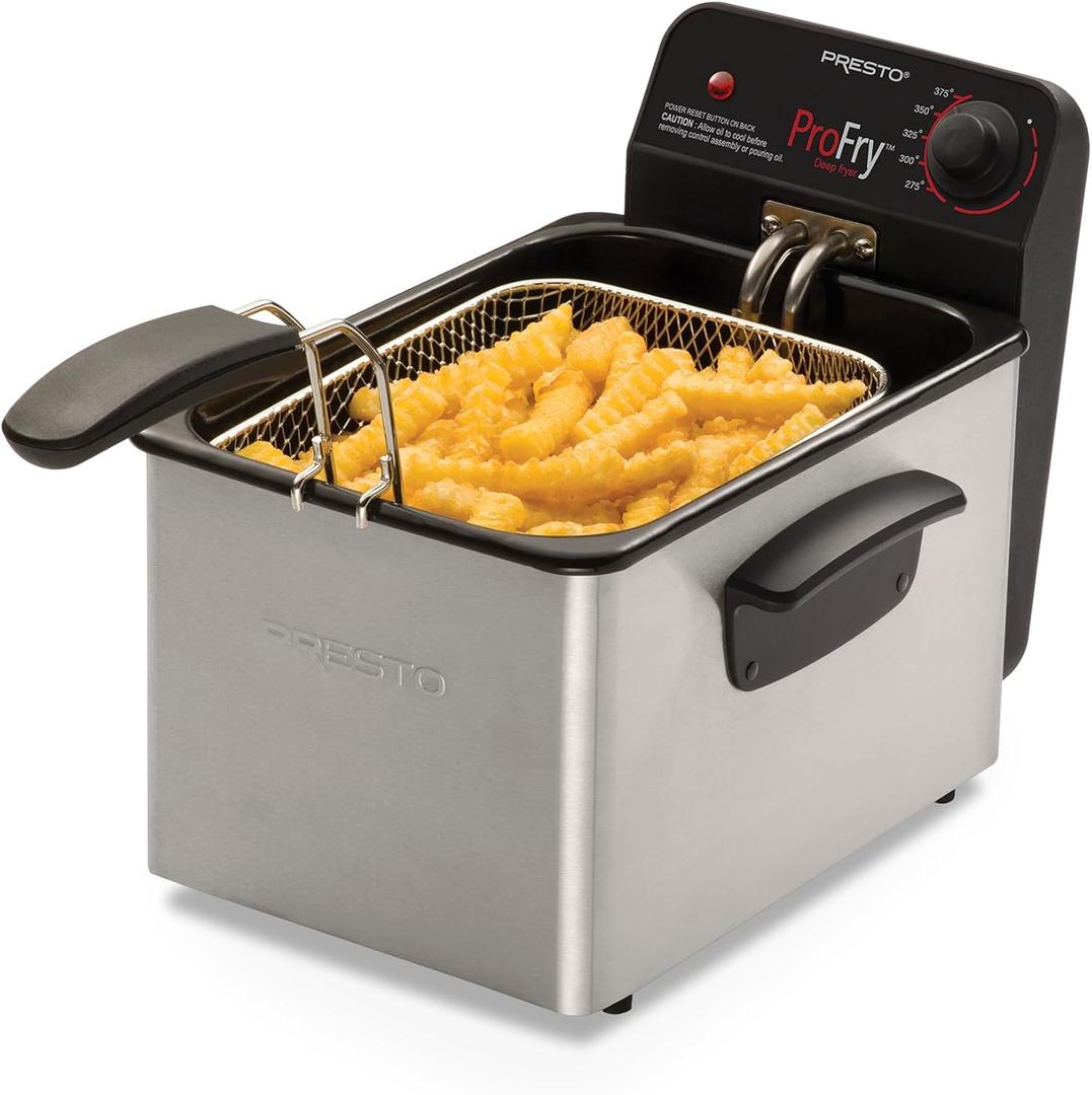 Presto 05461 Stainless Steel Pro Fry Immersion Element Deep Fryer, Silver