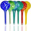 Plant Self Watering Globes – 6 Pack Small Colorful Glass Plant Watering Device for Indoor Pots, Self Watering Bulbs for Vacation Plant Care, Drip Irrigation System, Garden Patio Hanging Plants
