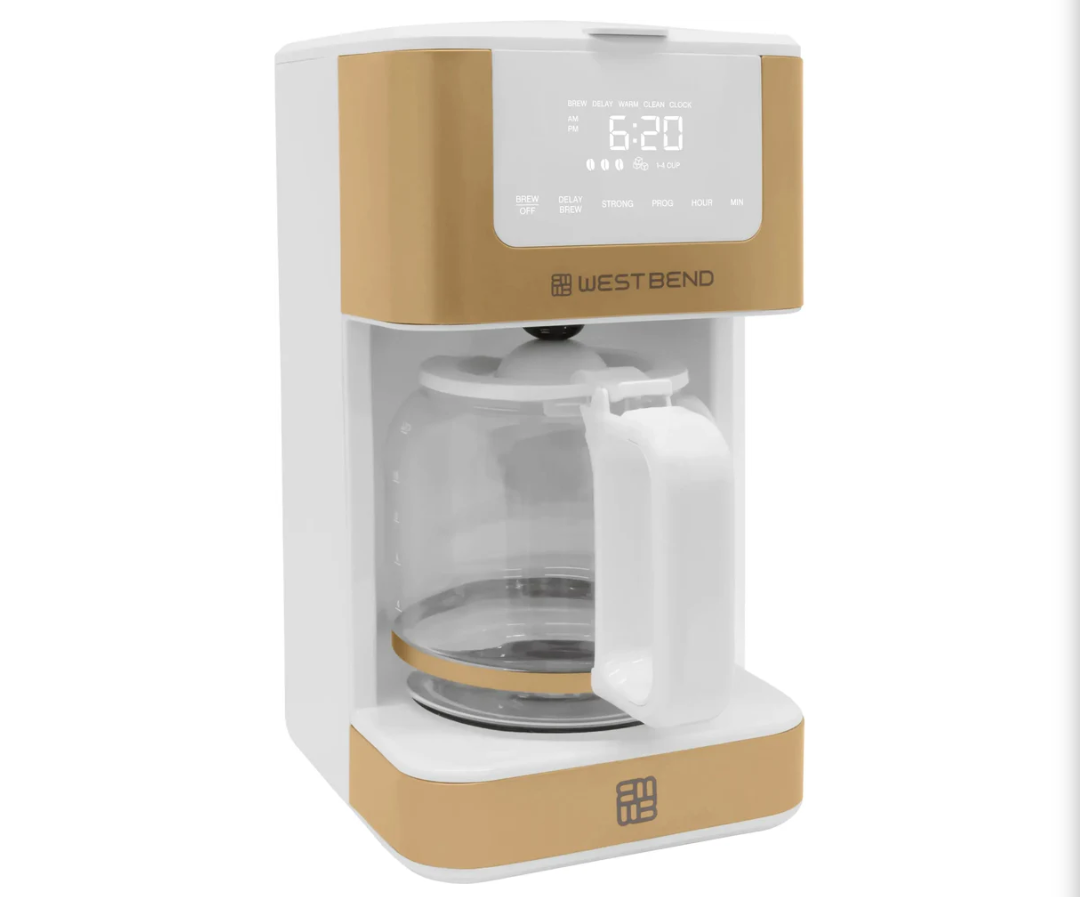 West Bend - 12-Cup White-Gold Hot & Iced Coffee Maker - CMWB12WG13