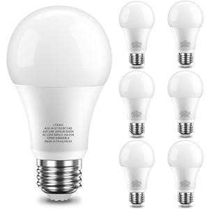 Dimmable Light Bulb, 100 Watt Equivalent LED Bulbs, E26 14W 1600LM 5000K Daylight White A19 Lightbulbs, 80+ CRI, 15,000 Hour Lifespan - 6 Pack