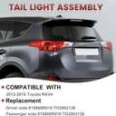 Tail Lights Inner Assembly Compatible with 2013-2015 Toyota RAV4,Left Driver Side Rear Light Taillights Replacement # 815900R010 TO2802126