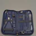 Manicure Set 16Pcs Nail Clippers Set Manicure Kit Professional Stainless Steel Pedicure Kit Nail Care Kit for Women Men with Luxurious Travel Bag, Suitable for Home, Travel, and Salon (Blue)