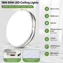 TOBUSA 18inch LED Flush Mount Ceiling Light, 50W 5600lm Bright Dimmable LED Ceiling Light Fixture, 2700K-6500K Adjusted, Modern Kitchen Light Fixture Ceiling for Living Room Bedroom, Brushed Nickle