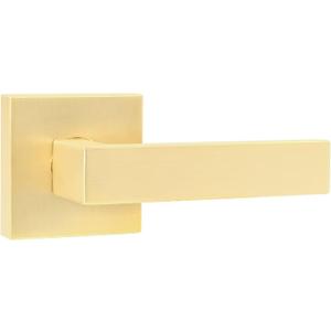Leydebong 1 Pack Gold Door Lever Door Handle for Closets French Doors, Square Dummy Door Lever,Non-Turning Single Side Pull, Easy Installation Pull Only Lever Set