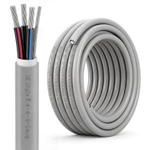 Copkim 50Ft 4-4-4-6 SER Aluminum Service Entrance Cable 600V - UL Listed Electrical Wire for Above Ground Sub Panel Feeder, 4 AWG 3 Conductor with 6 AWG Neutral - Residential/Commercial Panel