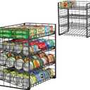 JKsmart 4-Tier Can Rack Organizer for Pantry, Adjustable Can Storage Holder for Various Ounces of Canned food Soda Drinks, Can Dispenser Holds Up to 48 Cans for Cupboard Cabinet