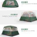 OLIXIS 6 Person Camping Tent, 81in Tall Waterproof Windproof Tent with Double Layer, Large Mesh Windows & Carry Bag, Quick Setup for Family Outdoor, Backpacking, Hiking, Green