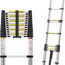 12.5FT Telescoping Ladder- Multi-Purpose Aluminum Extension Ladder Adjustable Compact Ladder for Household, RV, Outdoor, 330lbs Max Capacity