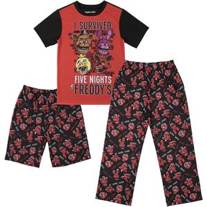 Bioworld Five Nights at Freddy's Youth Sleepwear Set Tee Shirt, Sleep Shorts, Sleep Pants
10-12