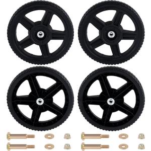 CheeMuii 4 Pack 12 Inch Lawn Mower Wheels Kit 12" Push Lawn Mower Wheels with Bolts and Lock Nuts Kit Fit for Most Standard push Lawn Mowers/Generator/Garden Tiller/Handtruck