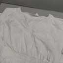 Aoysky Womens V Neck Casual Dresses Summer Loose High Waist Ruffle Pleated Cute Mini Short Dress (Medium, White)