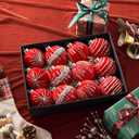 Christmas Ball Ornaments, Red 3.15 Inch &12 Pcs Hand-Painted Shatterproof Velvet, Christmas Tree Decor for Xmas Tree Holiday Wedding Party Home