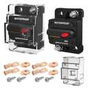 DaierTek 50 Amp Circuit Breaker with Transparent Cover Waterproof Marine Circuit Breaker 12V - 48V Resettable Inline Fuse Switch, 12 Volt 50A Breaker for Boat Trolling Motor Car Automotive