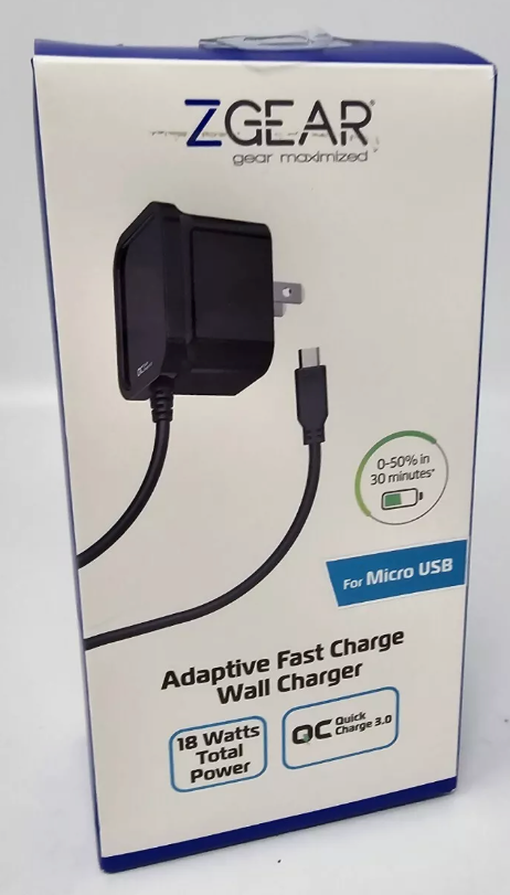 ZGEAR Adaptive Fast Charge Wall Charger For Micro USB