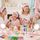 Demissle 60 Pcs Spa Party Supplies Women Sleepover Birthday Favors Bachelorette Slumber Gifts Include Glass Cup, Facial Masks, Lip Balm, Hand Cream, Hairpin, Hair Ring, Hair Band, Compressed Towel