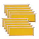 Medium Super Beehive Frames with Wax Foundations, 10 Pack Honey Bee Frames with 100% Beeswax Coated Food Grade Foundation Sheets, 6-1/4-Inch (Yellow) (1 Fl Oz (Pack of 1), Yellow Foundatiom)