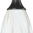 karyfine Mini Glass Pendant Light Kitchen Island Oval Ceiling Hanging lamp Shade with Black Matte finish1pack Milk Blown Glas Pendant Lighting Adjustable Cord for Hallway Dining Room Bathroom
