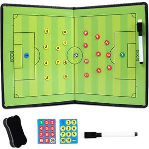 Football Tactic Board, Soccer Coaching Marker Board with Magnets, 2pcs Whiteboard Marker, Eraser