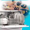 BLACK+DECKER BCD6W 6 Place Setting ENERGY STAR Portable Compact Countertop Dishwasher