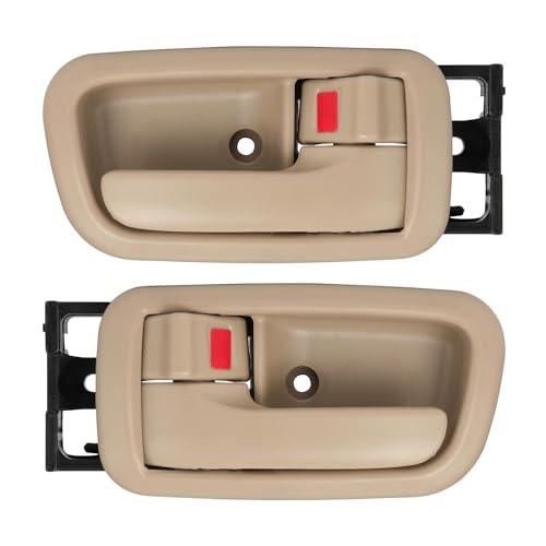 SOEKAVIA Interior Door Handles with Bezel Fit for Toyota Tundra 2000 2001 2002 2003 2004 2005 2006 Replacement for 692050C010E1 692060C010E1 81257 Left Driver Right Passenger Door Handle (Beige)