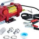 12V DC 10GPM Self-priming Heavy-duty Gasoline Fuel Oil Transfer Pump with Explosion-proof for Gasoline Diesel Kerosene & More