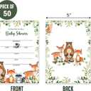 Yuzioey 50 Woodland Baby Shower Invitations, Forest Woodland Greenery Invitations Macthing Envelpoes, Diaper Raffle Tickets, Book Request Cards, Forest Creatures Invitations