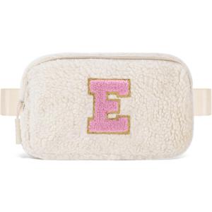 Uygafly Birthday Graduation Gifts for 5 6 7 8 9 10 11 12 13 14 15 16 Year Old Girl,Initials Fanny Pack Crossbody Bag for Girls Kids,Trendy Cute Purse Stuff - E,Cream
