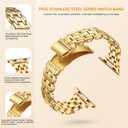 Watch Bands Compatible with Apple Watch Band 38mm 40mm 41mm 42mm 44mm 45mm Iwatch SE Series 8/7/6/5/4/3/2/1 Women Dressy Jewelry Stainless Steel Wristband Chain Strap Link, 38mm, 40mm, and 41mm