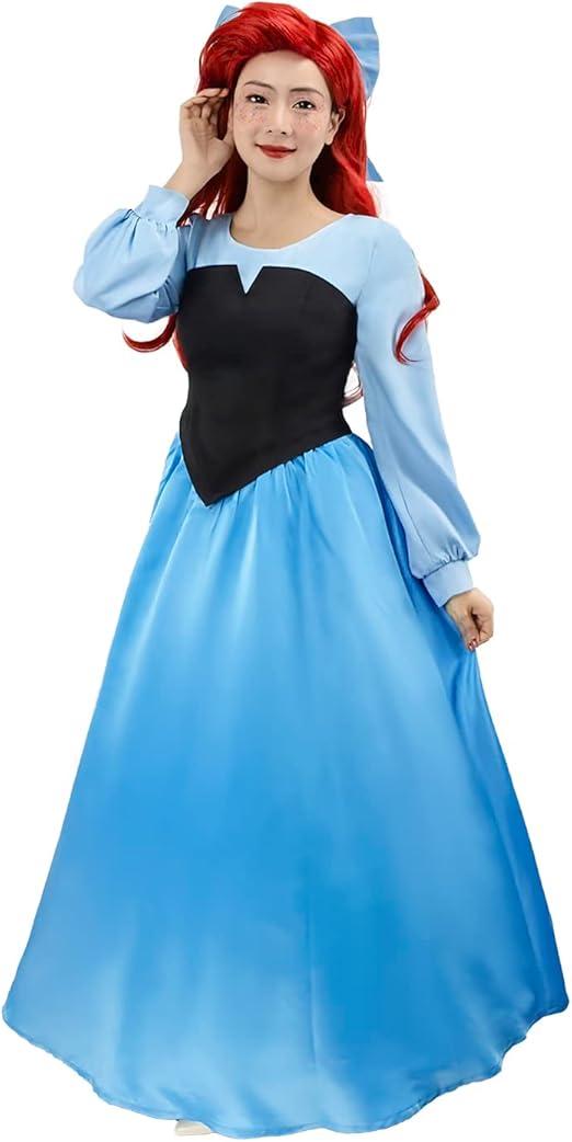Naywig Mermaid Princess Dress Ariel Costume Halloween Party Cosplay Birthday Dress Up For Women, Size S