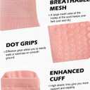 Breslatte Pilates Grip Socks Cotton Ankle Mesh Non Slip Yoga Socks with Grips for Women Men for Barre Workout Gifts (4p1 Mesh05 Black/Beige/Lightbrown/Coffee)