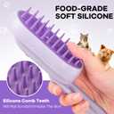Cat Steam Brush for Shedding, 4 in 1 Brushs with Foldable Handle, Steam Brushs for Cats, Spritz Defur Comb for Cats, Water Brush for Cat, Pet Spray Hair Removal Comb (purple)