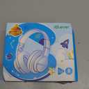 iClever BTH12 Kids Bluetooth Headphones,Colorful LED Lights Kids Headphones Wireless,74/85dBA Safe Volume,85H Playtime,Fast Charging,Bluetooth 5.2,Over Ear,Built-in Mic for iPad/Tablet/Airplane,Blue