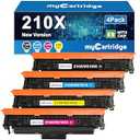 210X Toner Cartridges 4 Pack High Yield (with Chip) Compatible Replacement for HP 210X 210A for Color Laserjet Pro MFP 4301fdw 4301fdn Pro 4201dw 4201dn Series Printer Ink W2100X W2100A (BCMY, 4-Pack)