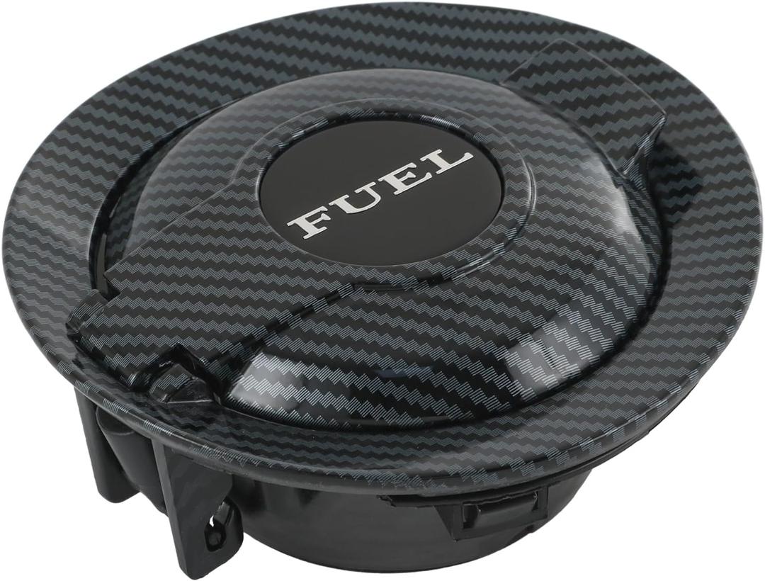 CARMOCAR Fuel Filler Door Cap Carbon Fibre Replacement for 2008-2023 Dodge Challenger fuel tank filler door cover 68250120AA
