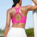 RUNNING GIRL Adjustable Straps High Impact Sports Bra for Women,High Support Workout Sports Bras with Sewn in Pads (Pink, M)
